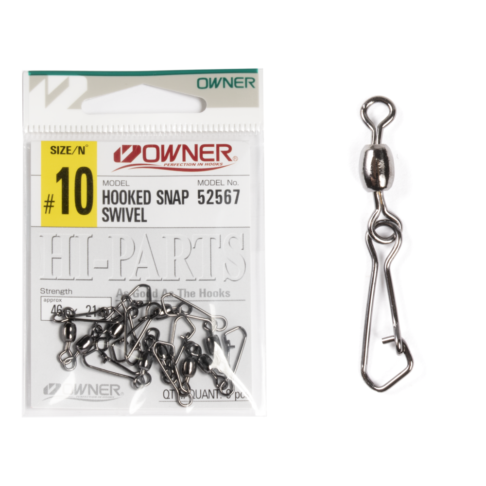 Karabīnes ar griezuli Owner HOOKED SNAP SWIVEL