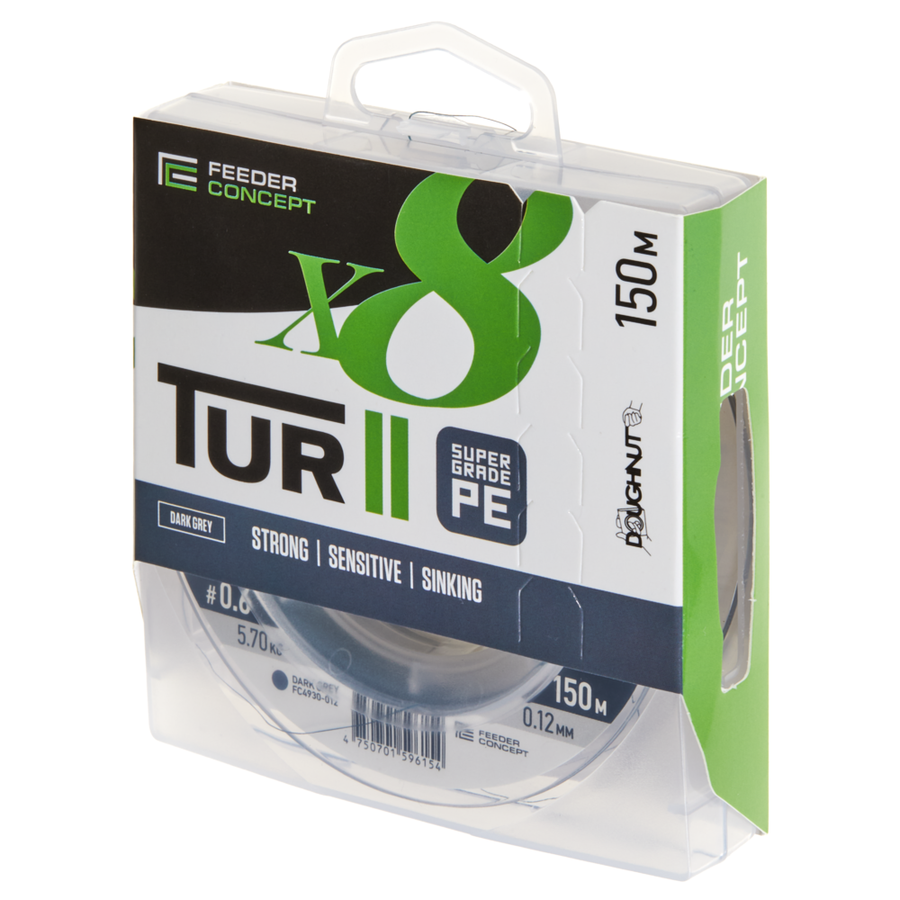 Aukla pītā Feeder Concept Tur II X8 BRAID Dark Grey 150