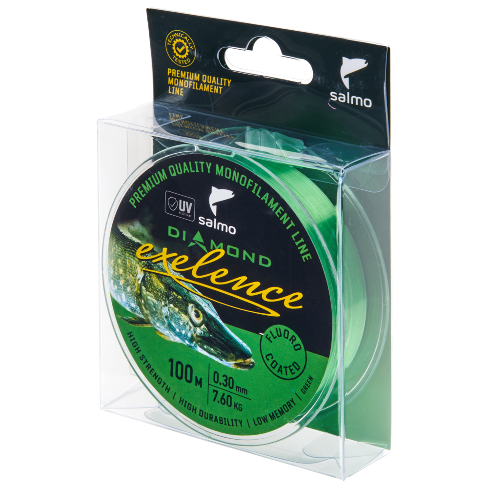 Aukla monofīlā Salmo Diamond EXELENCE FLUORO COATED Green 100