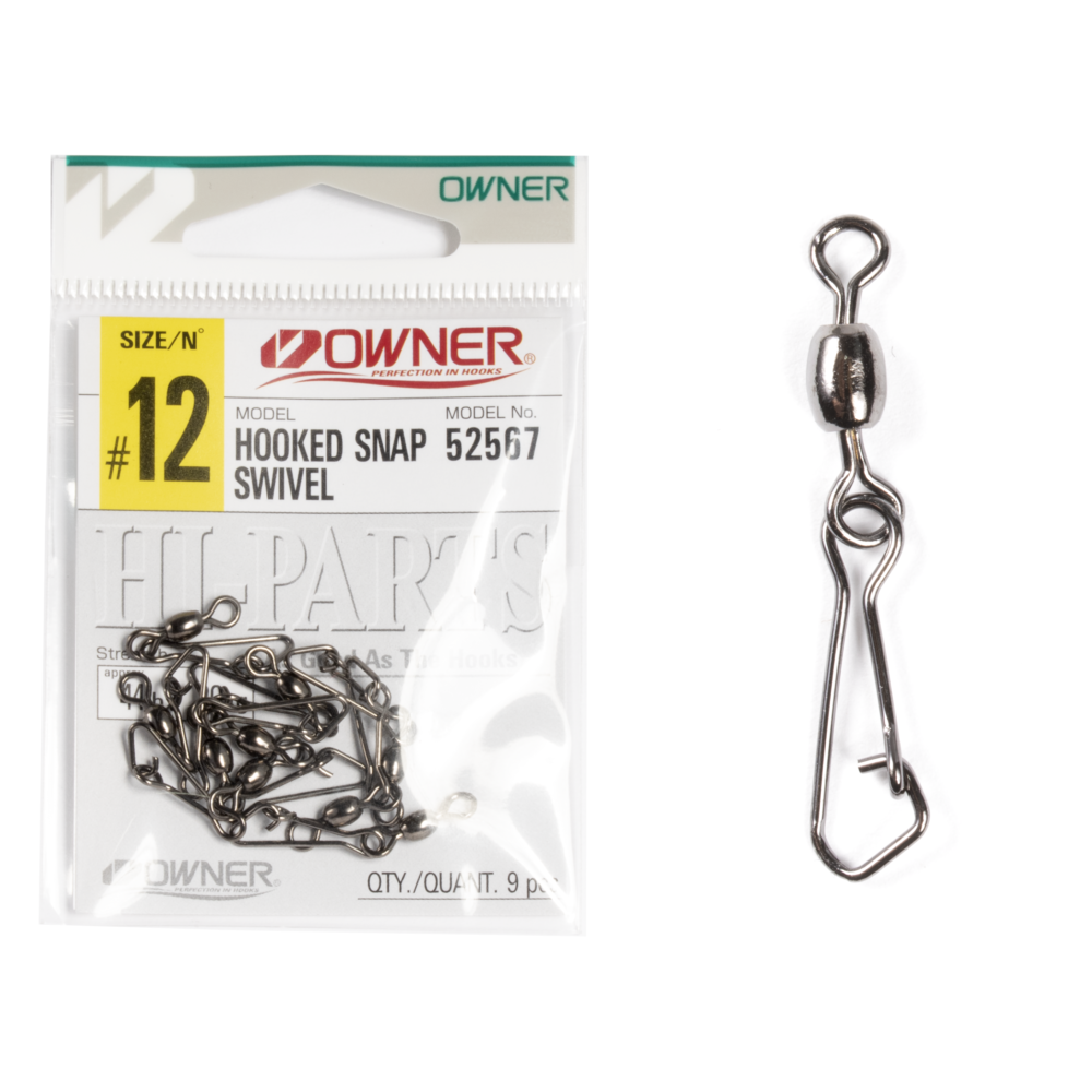Karabīnes ar griezuli Owner HOOKED SNAP SWIVEL