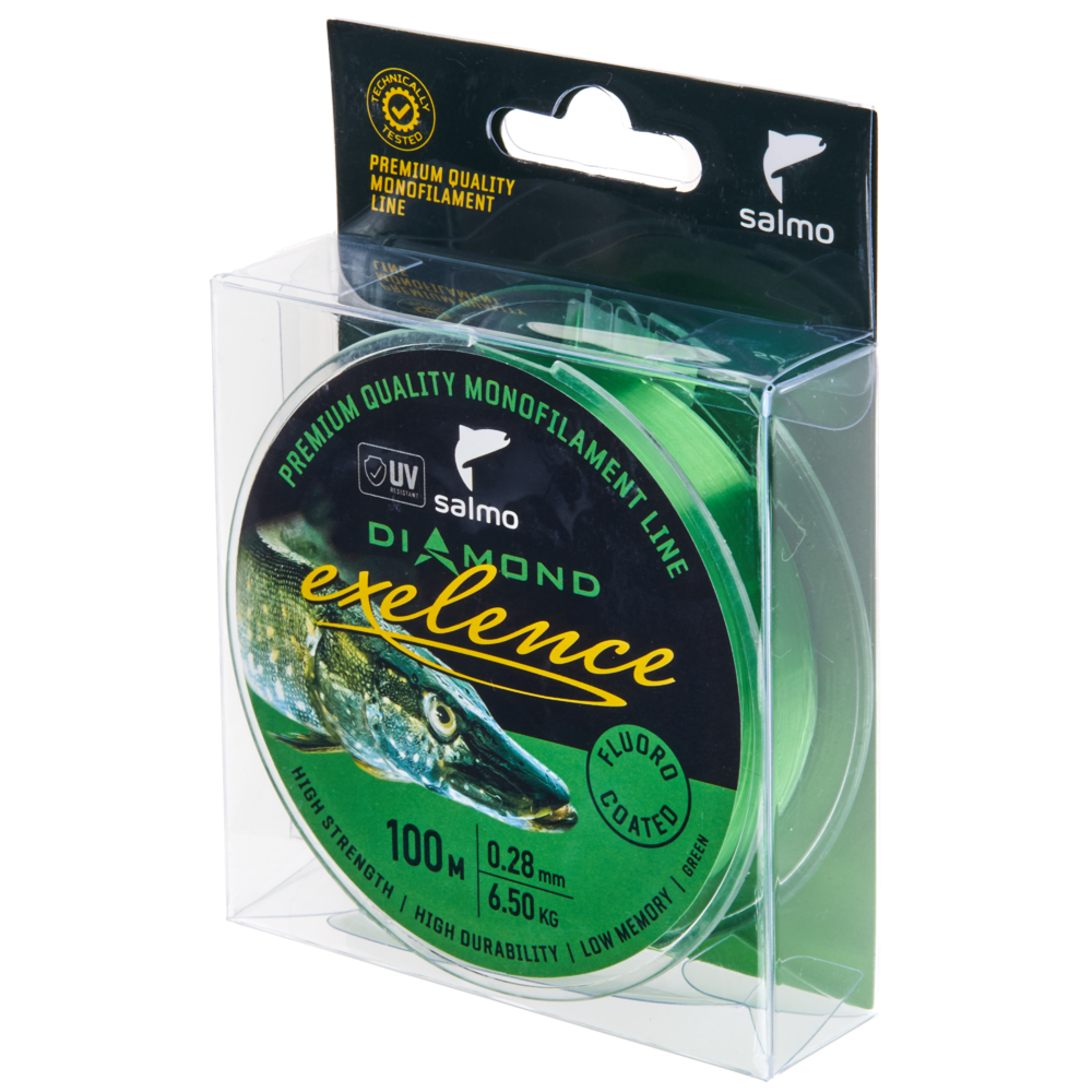 Aukla monofīlā Salmo Diamond EXELENCE FLUORO COATED Green 100