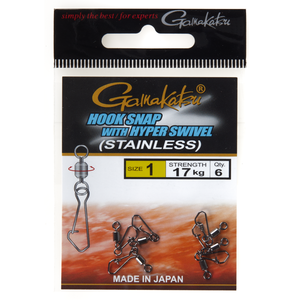 Karabīnes ar griezuli Gamakatsu HYPER SWIVEL HOOK SNAP