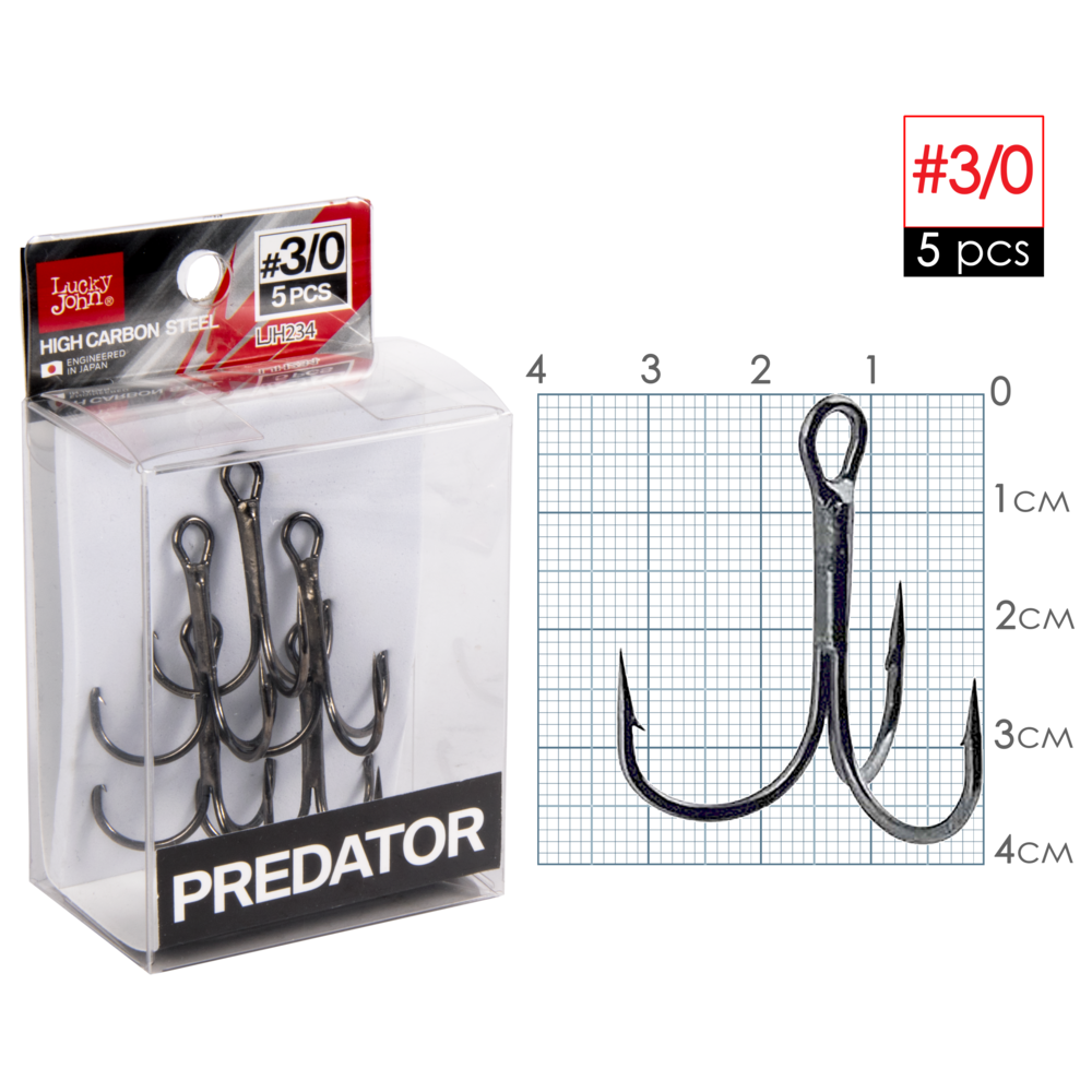 Āķi trīsžuburu Lucky John PREDATOR LJH234