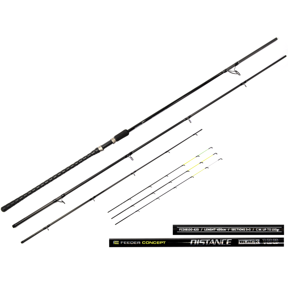 Fīdermakšķere Feeder Concept DISTANCE BLACK 100