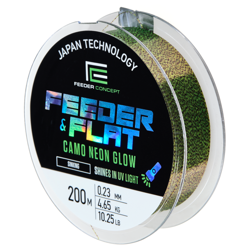 Aukla monofīlā Feeder Concept FEEDER & FLAT Camo Neon Glow 200m