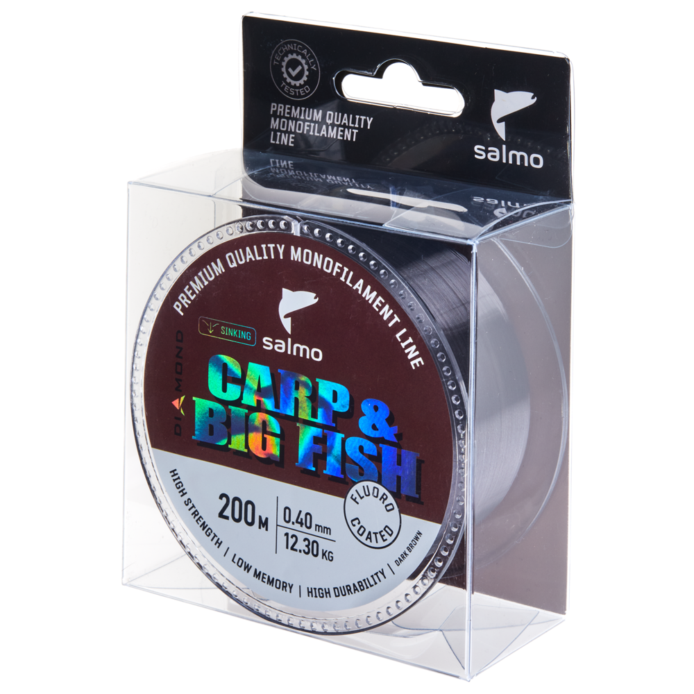 Aukla monofīlā Salmo Diamond CARP & BIG FISH FLUORO COATED Dark Brown 200