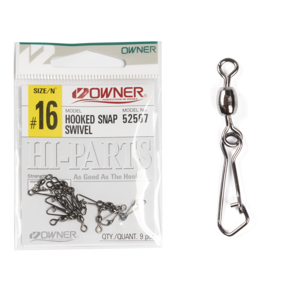 Karabīnes ar griezuli Owner HOOKED SNAP SWIVEL
