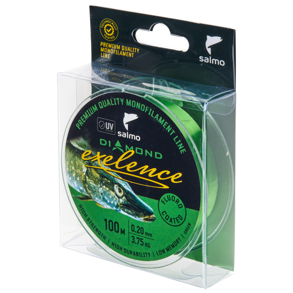 Aukla monofīlā Salmo Diamond EXELENCE FLUORO COATED Green 100