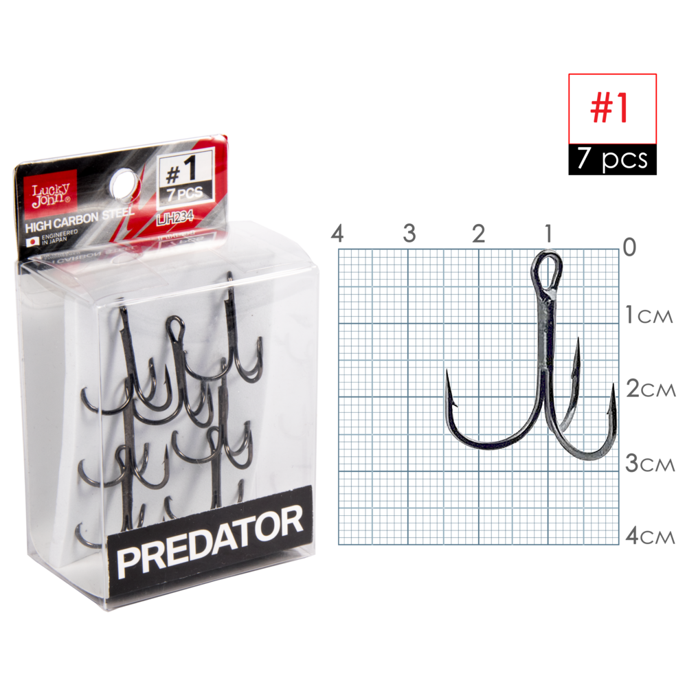 Āķi trīsžuburu Lucky John PREDATOR LJH234