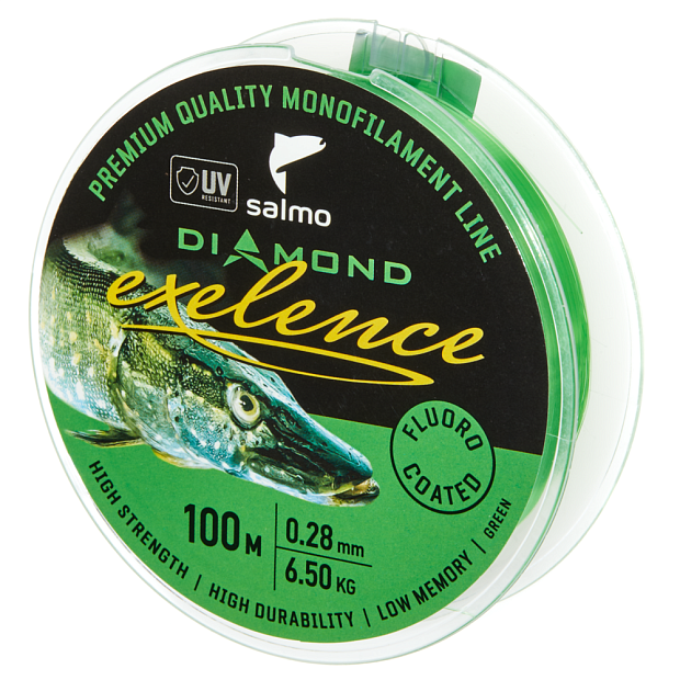 Aukla monofīlā Salmo Diamond EXELENCE FLUORO COATED Green 100