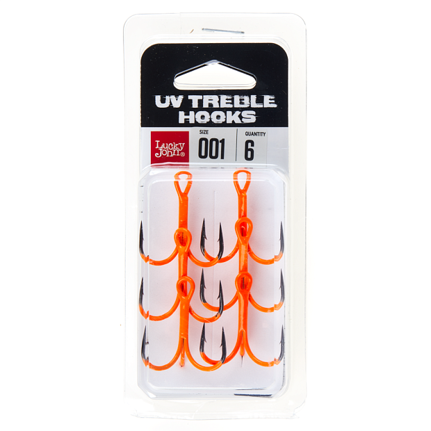Āķi trīsžuburu Lucky John ORANGE UV LJH201
