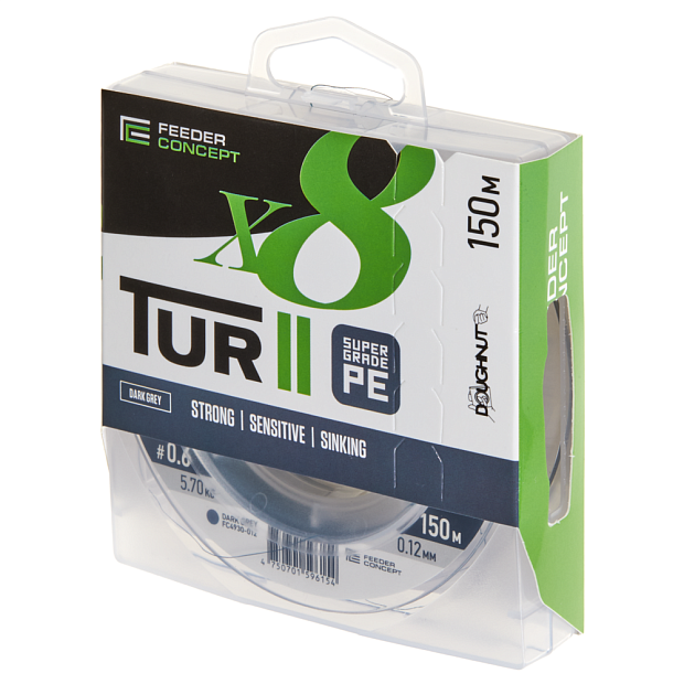 Aukla pītā Feeder Concept Tur II X8 BRAID Dark Grey 150