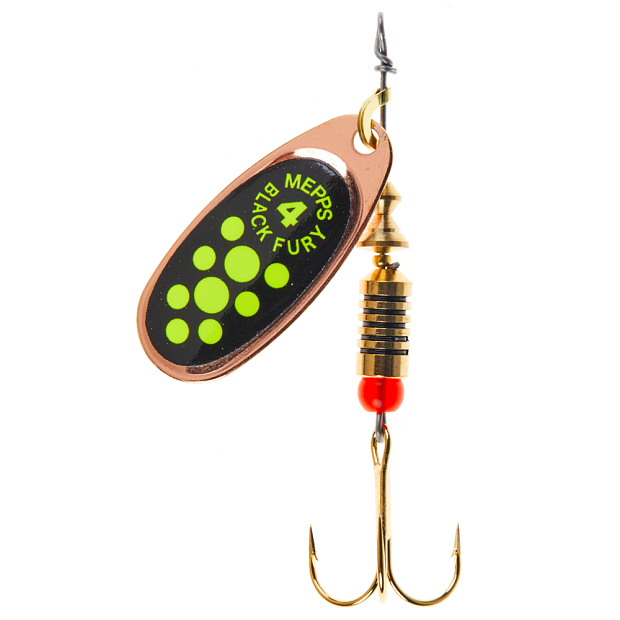 Vizulis Mepps BLACK FURY Copper/Chartreuse Dots #4 (8g)