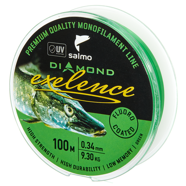 Aukla monofīlā Salmo Diamond EXELENCE FLUORO COATED Green 100