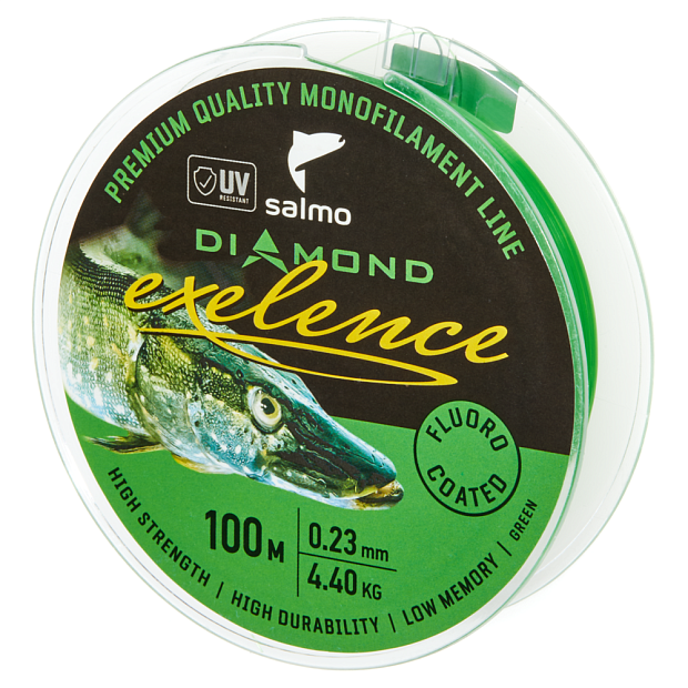 Aukla monofīlā Salmo Diamond EXELENCE FLUORO COATED Green 100