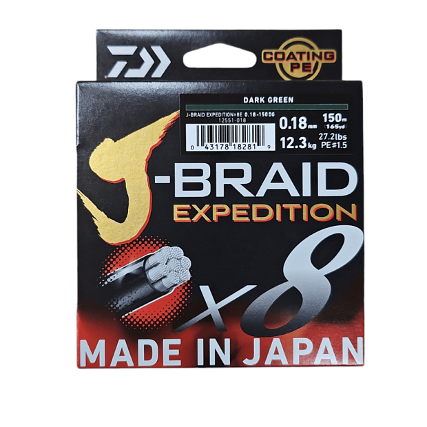Aukla pītā Daiwa J-Braid EXPEDITION X8 Dark Green 150
