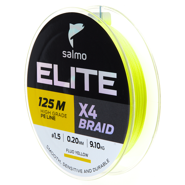 Aukla pītā Salmo Elite X4 BRAID Fluo Yellow 125
