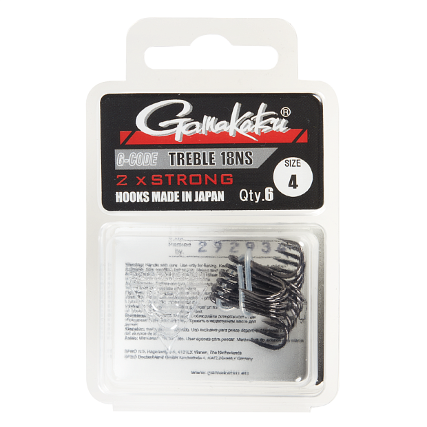 Āķi trīsžuburu Gamakatsu TREBLE 18 BLACK