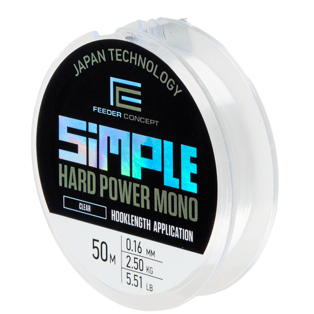 Aukla monofīlā Feeder Concept Simple HARD POWER MONO Clear 50m