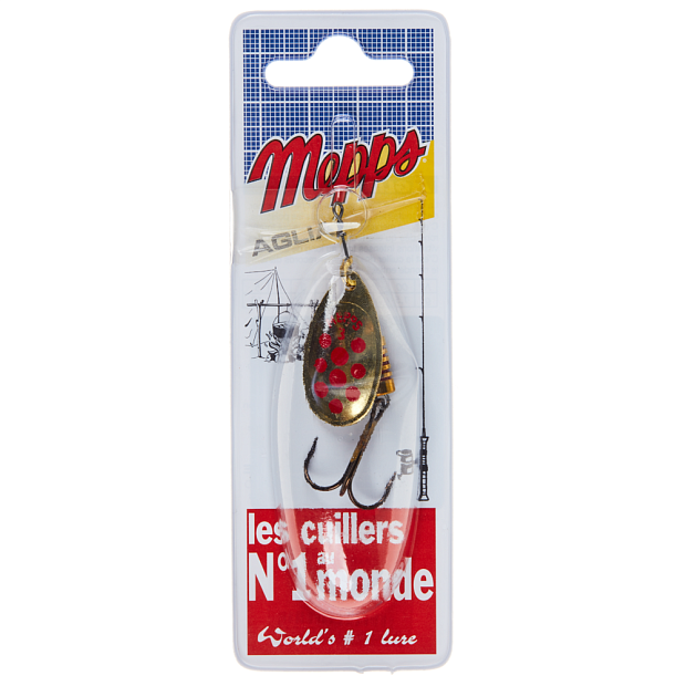 Vizulis Mepps AGLIA DECOREE Gold/Red Dots #3 (6,5g)