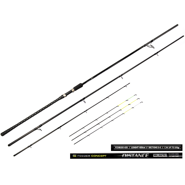 Fīdermakšķere Feeder Concept DISTANCE BLACK 100