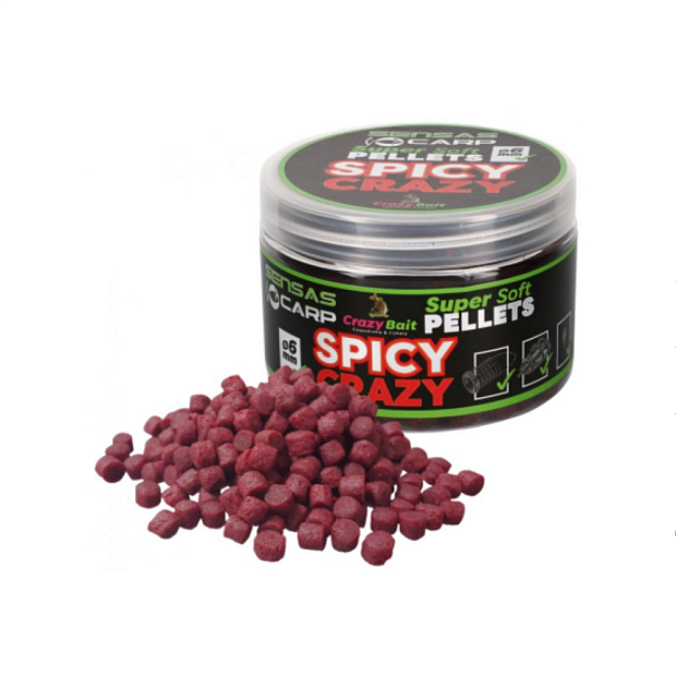 Pelletes Sensas SUPER SOFT PELLETS Spicy Crazy 6mm