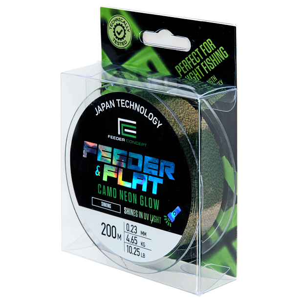 Aukla monofīlā Feeder Concept FEEDER & FLAT Camo Neon Glow 200m