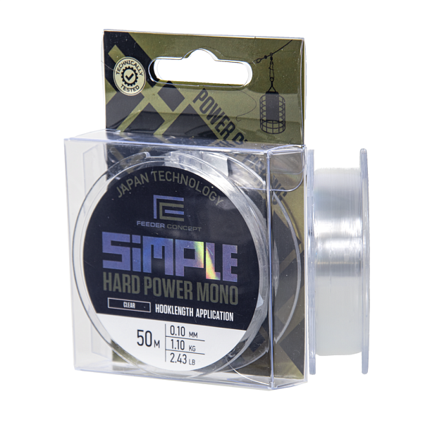 Aukla monofīlā Feeder Concept Simple HARD POWER MONO Clear 50m