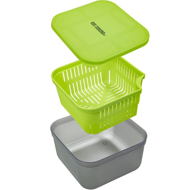 Kastīte ēsmai ar vāku un iekšējo trauku Feeder Concept FEEDER BAIT BOX M
