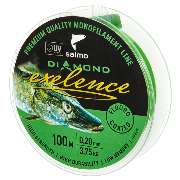 Aukla monofīlā Salmo Diamond EXELENCE FLUORO COATED Green 100