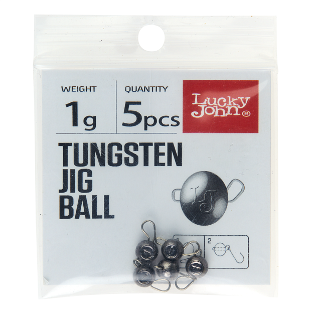 Volframa ausaines Lucky John TUNGSTEN JIG BALL Black Nickel