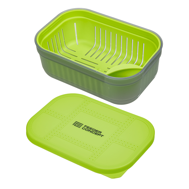Kastīte ēsmai ar vāku un iekšējo trauku Feeder Concept FEEDER BAIT BOX S