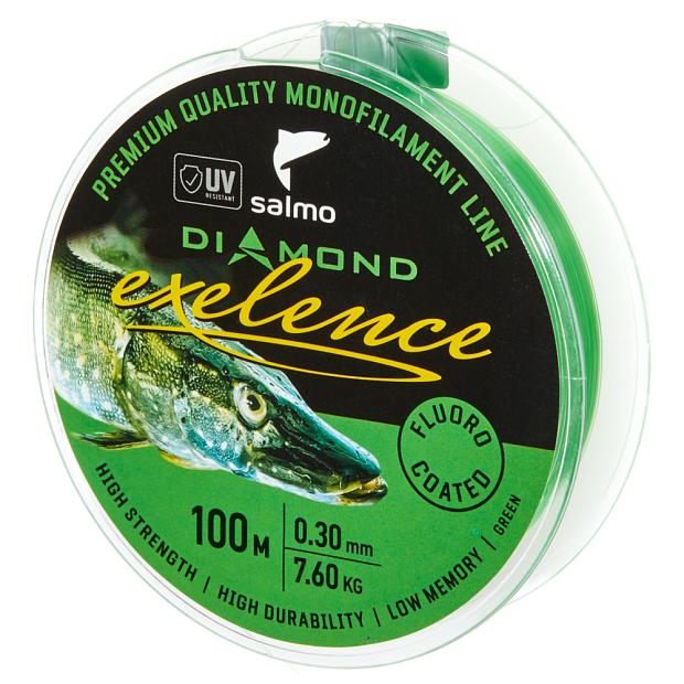 Aukla monofīlā Salmo Diamond EXELENCE FLUORO COATED Green 100