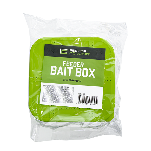 Kastīte ēsmai ar vāku un iekšējo trauku Feeder Concept FEEDER BAIT BOX M