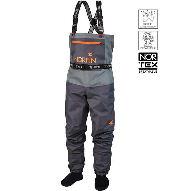 Brienambikses Norfin PILOT STOCKINGFOOT GRAY