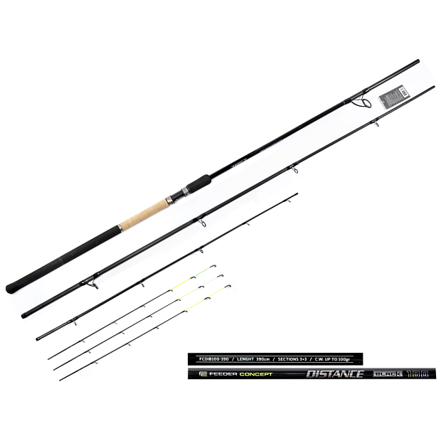 Fīdermakšķere Feeder Concept DISTANCE BLACK 100
