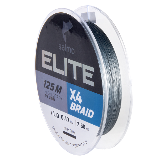 Aukla pītā Salmo Elite X4 BRAID Dark Gray 125